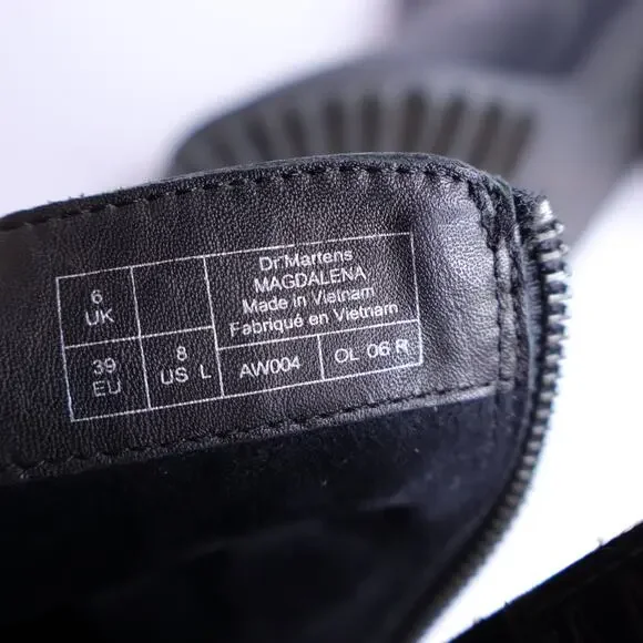 DR. MARTENS Magdalena Leather Heeled Ankle Boot Black Women's 8 - Picture 7 of 13